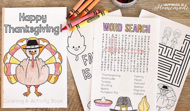 Fun Printable Thanksgiving Coloring Book for Kids