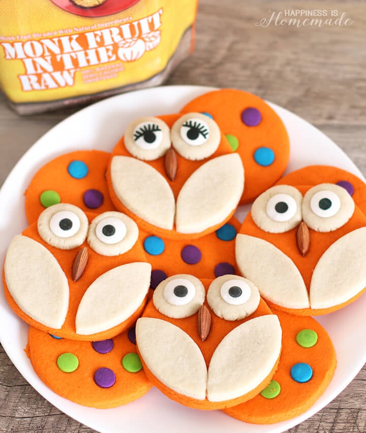 owl and polka dot halloween cookies