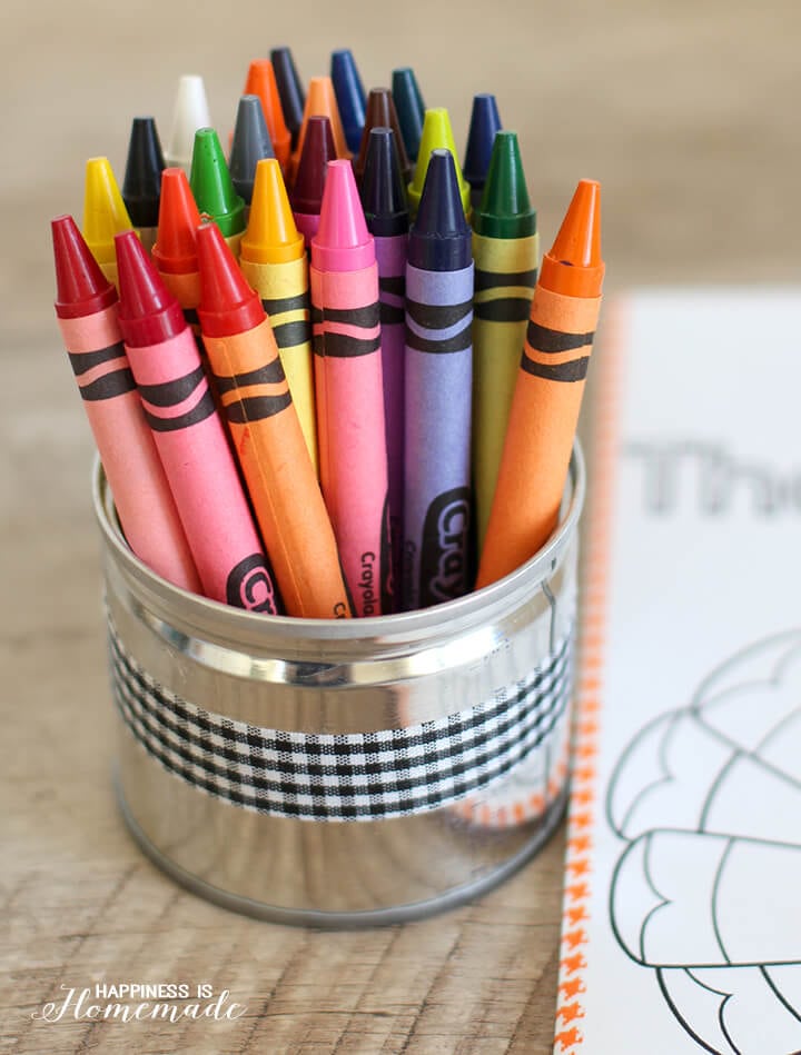 Use Recycled Cans to Hold Crayons