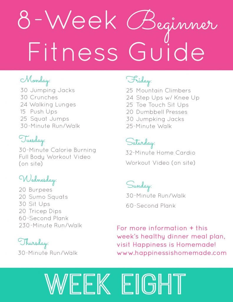 Beginner Fitness Jumpstart Week 8 Happiness is Homemade