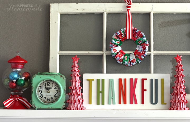 Candy Christmas Mantel with Airheads Wreath