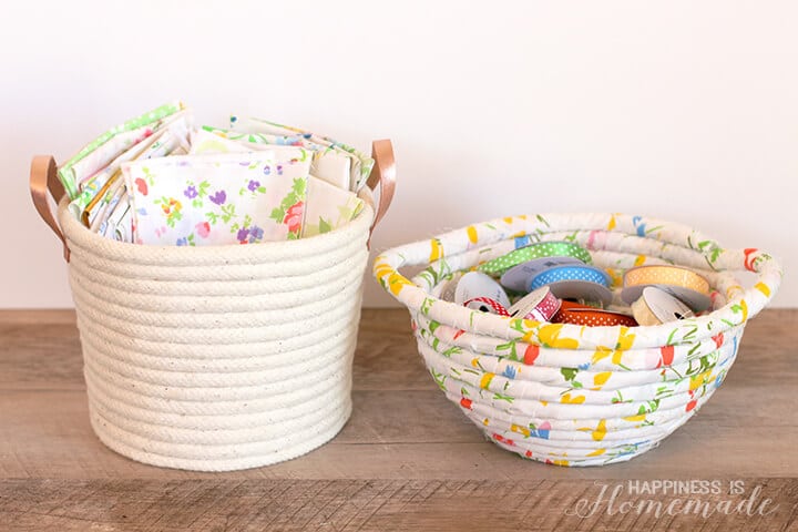 DIY No Sew Rope Baskets and Bowls