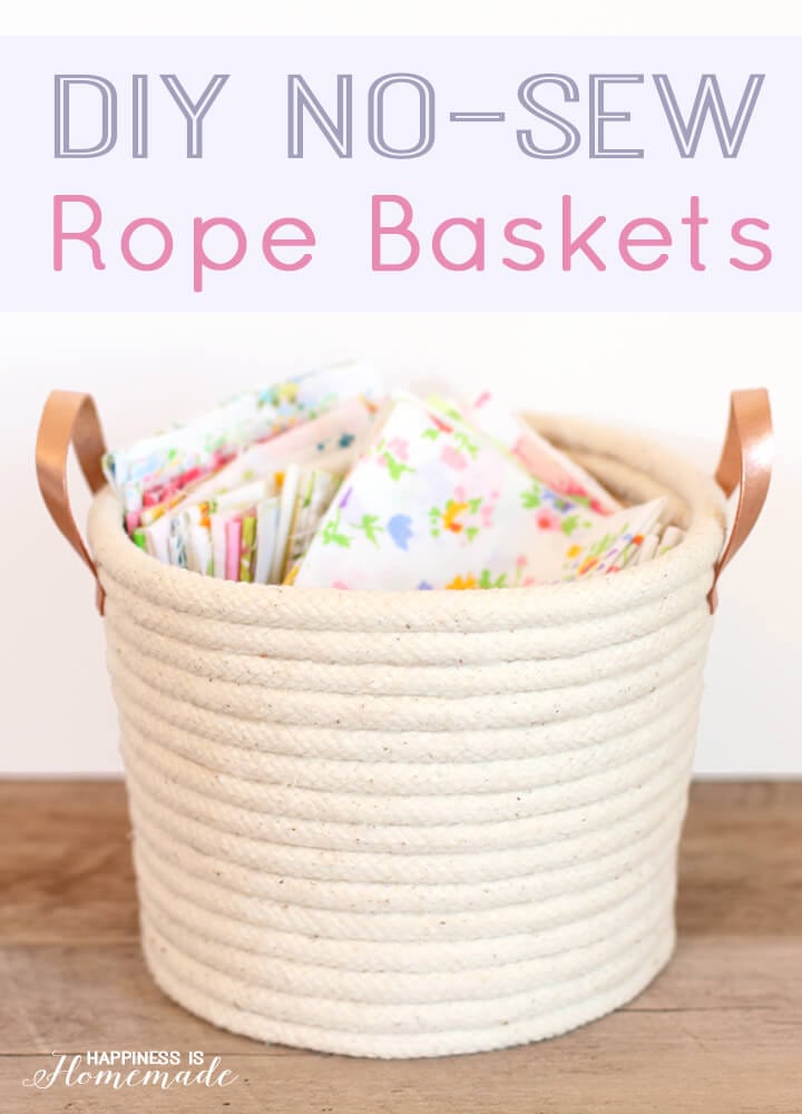 DIY No Sew Rope Baskets