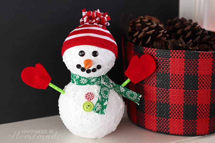 cute diy floracraft foam ball holiday snowman decoration