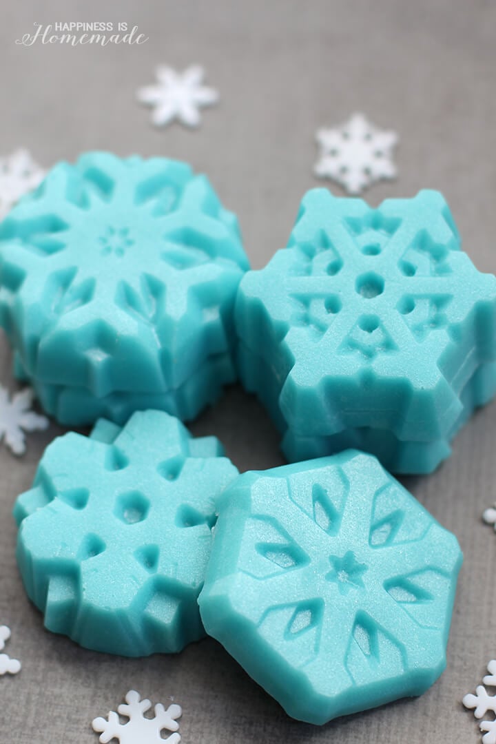 Frozen Blue Shimmery Sugar Scrub Snowflakes