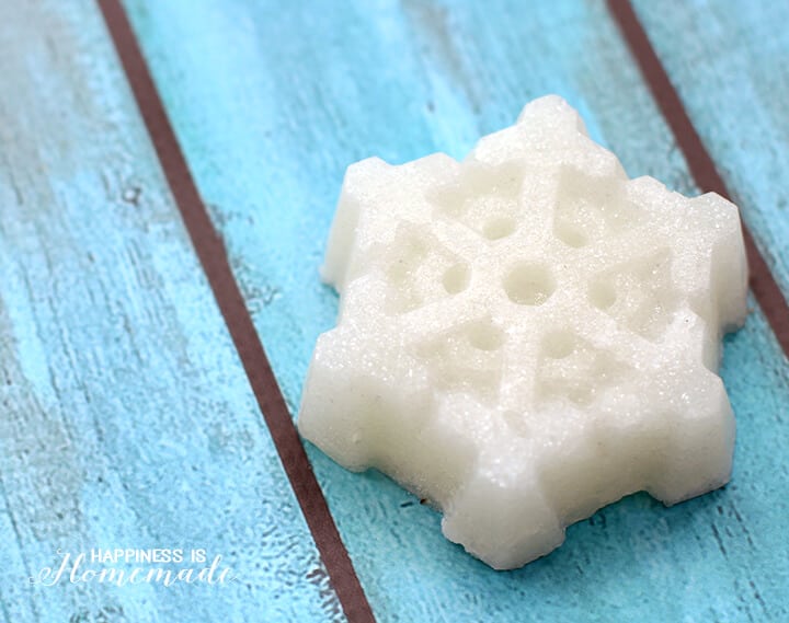 Glittery Frozen Snowflake Sugar Scrub Bars