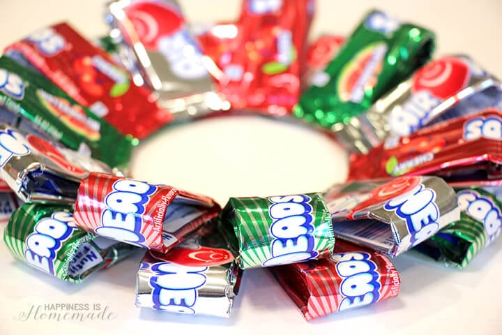 Layers of Dimension on a DIY Airheads Wreath