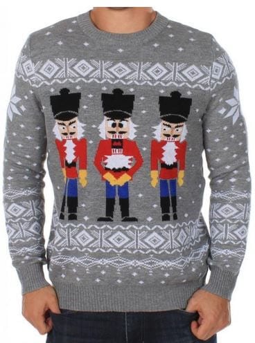 grey nutcracker christmas sweater