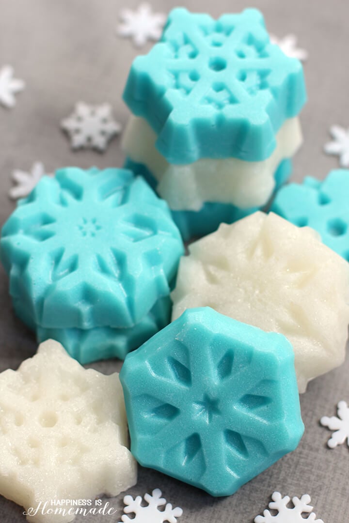 Shimmery Sugar Scrub Snowflake Cubes