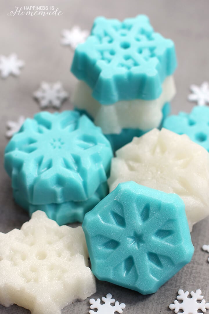 shimmery sugar scrub snowflakes 