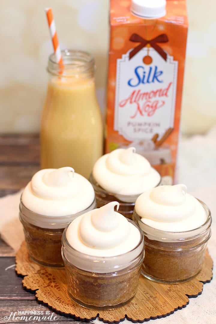 Spice Cakes Topped with Egg Nog Cream Cheese Frosting