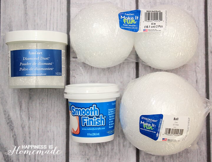 Supplies to Make a Foam Holiday Snowman