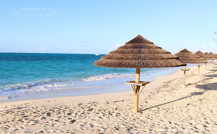 Umbrellas Along the Beach at Beaches Resort Turks and Caicos