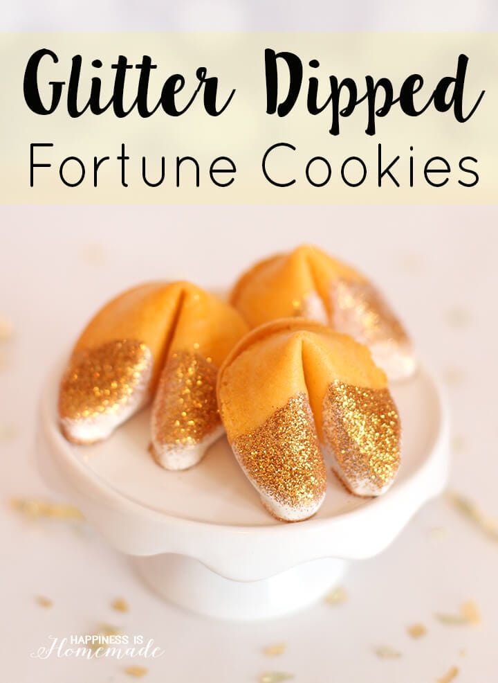 Edible Glitter Dipped Fortune Cookies