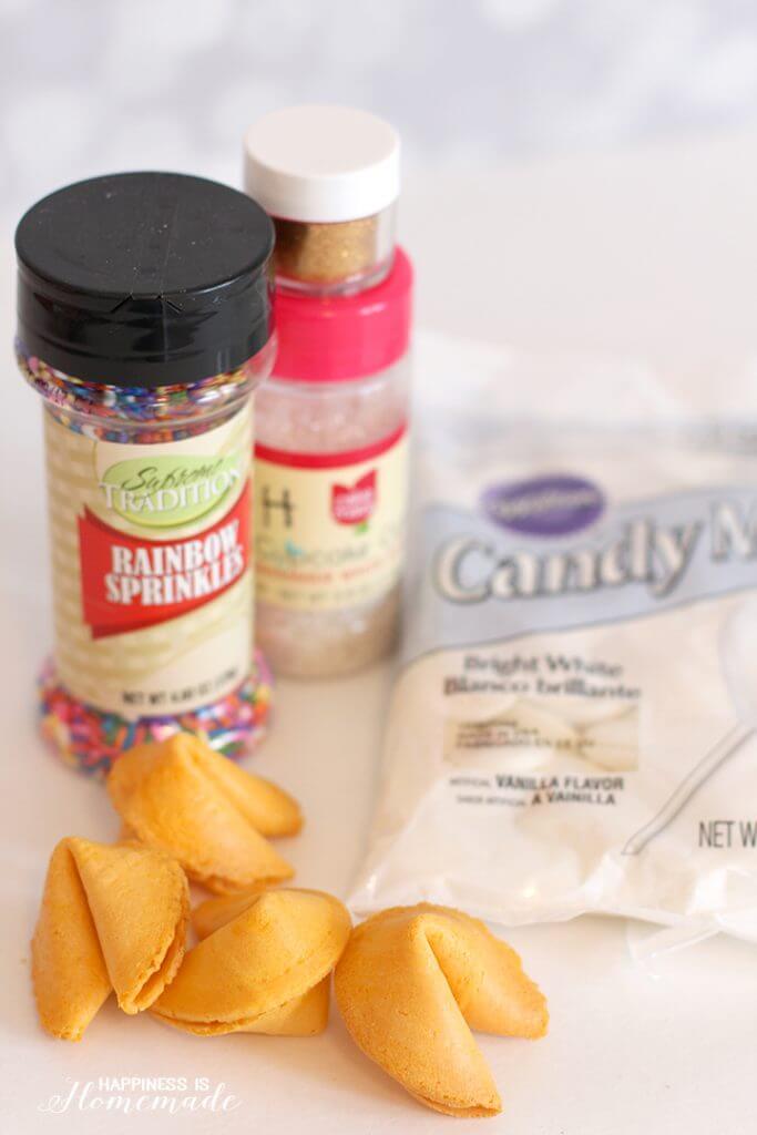 Glitter Dipped Fortune Cookie Party Favors Happiness is Homemade