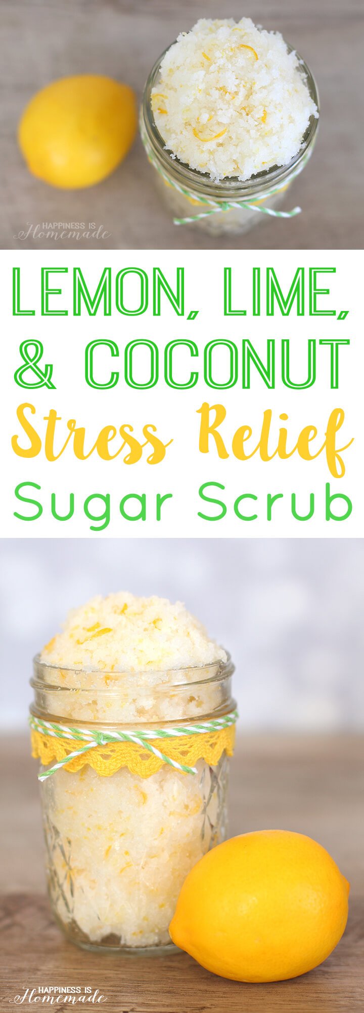 Lemon Lime and Coconut Stress Relief Sugar Scrub