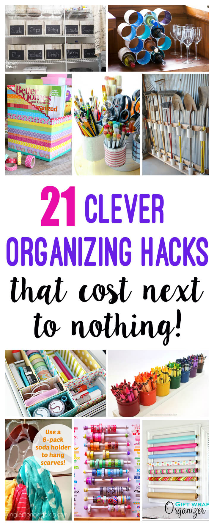 21 clever organizing hacks that cost next to nothing!