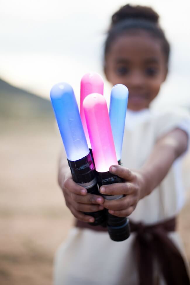 diy light saber party favors