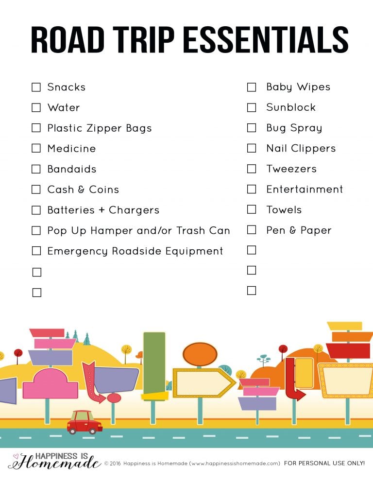 15 Road Trip Essentials + Printable