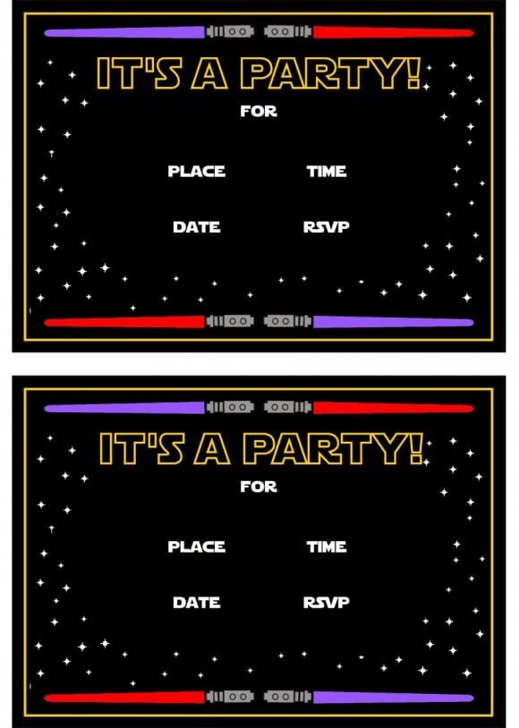star wars party invitations