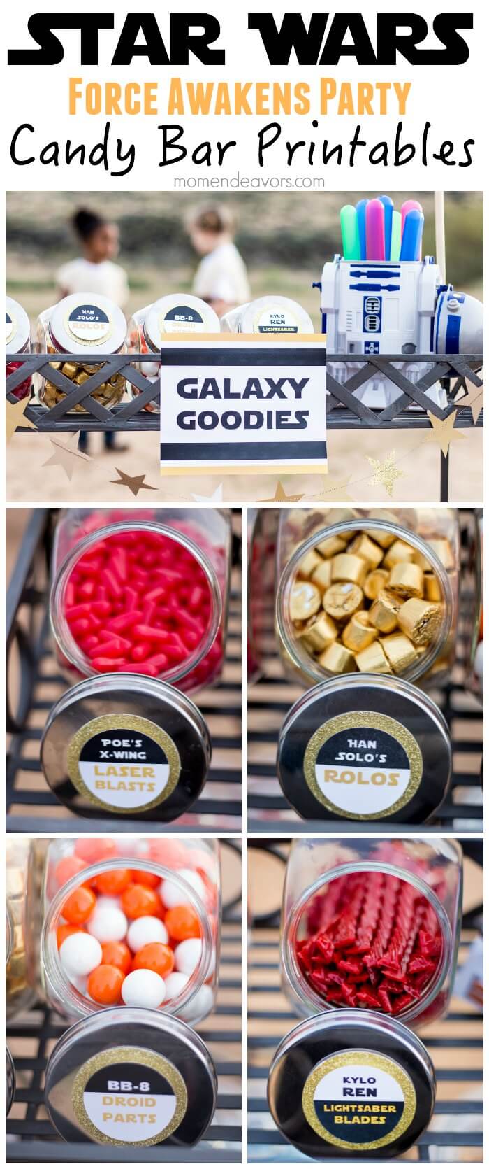 star wars force awaken party candy bar with printable signs