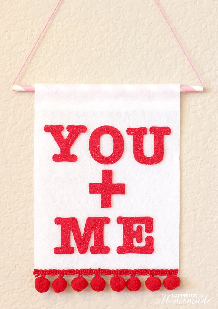 You + Me Valentine's Day Felt Wall Banner