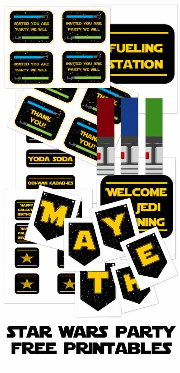 star wars party food labels