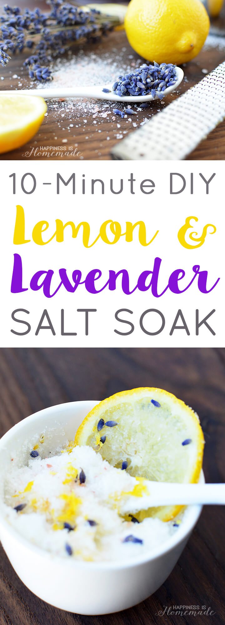 10-Minute DIY Lemon and Lavender Salt Soak