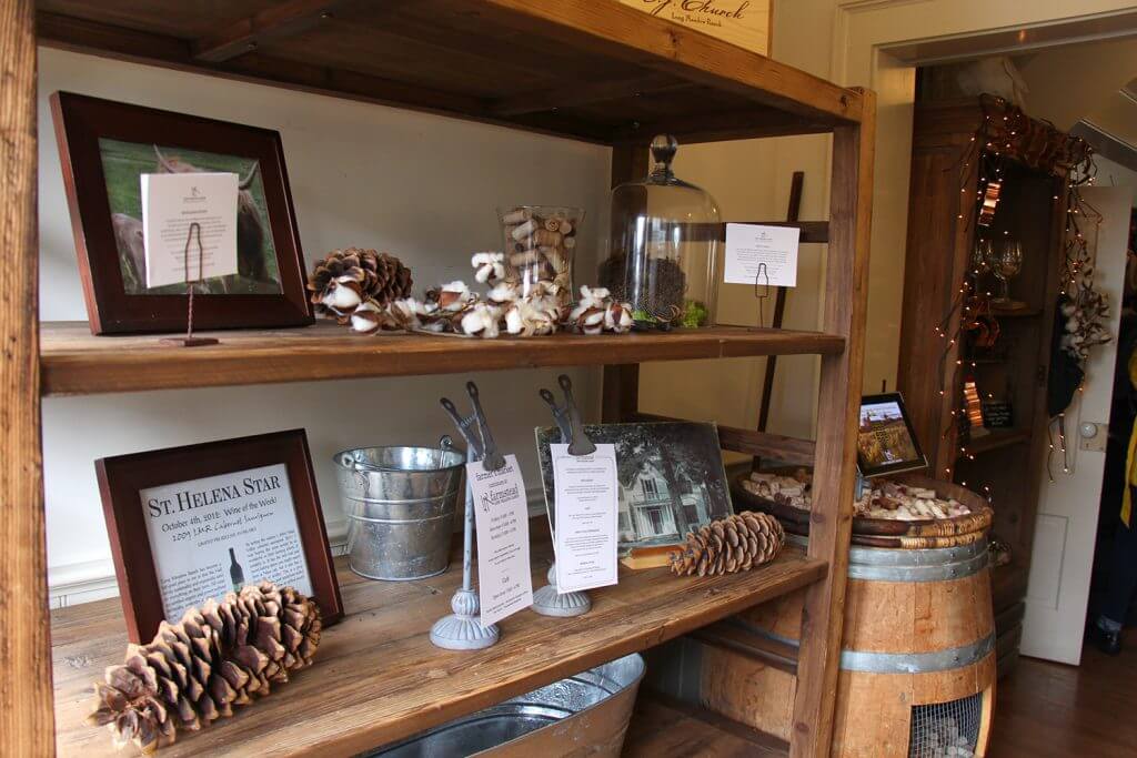 farmstead shop display shelves and products