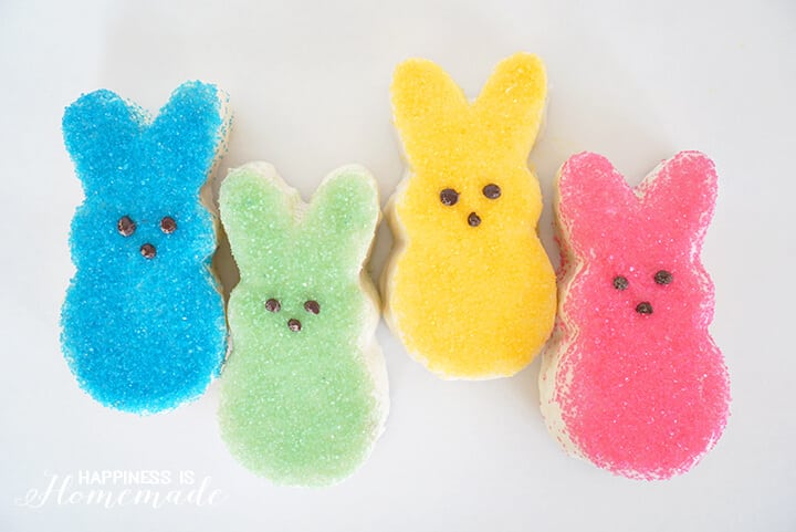 rainbow peep shaped bunny cakes