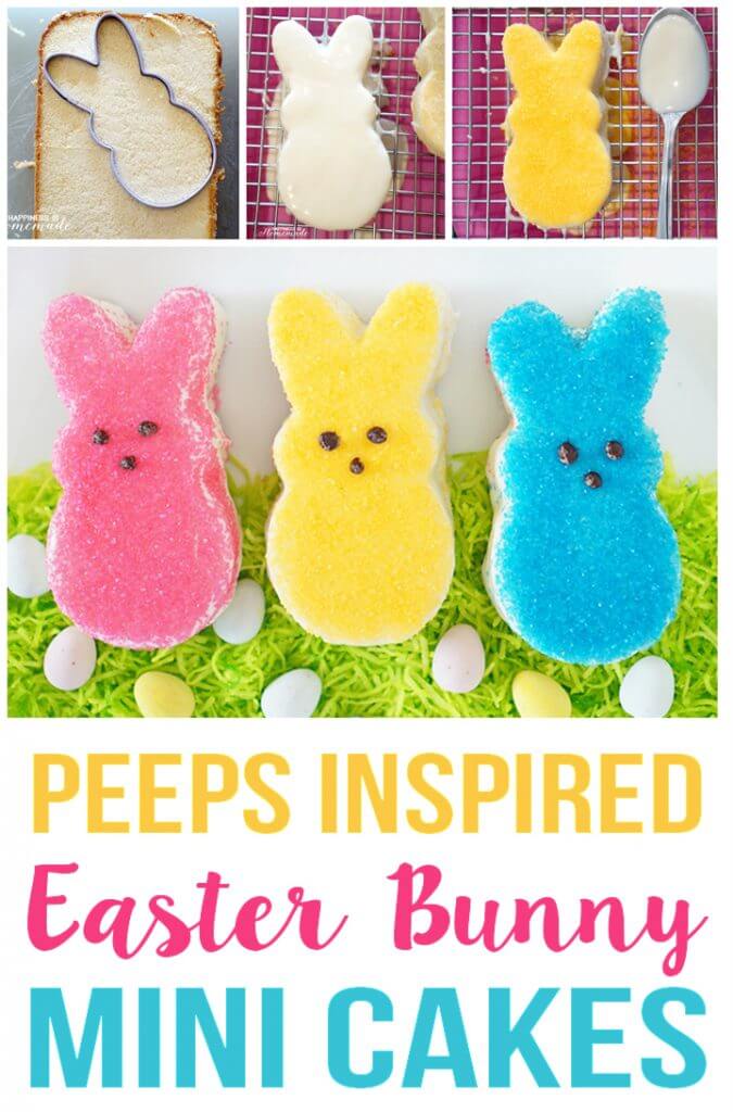 Peeps Inspired Mini Easter Bunny Cakes