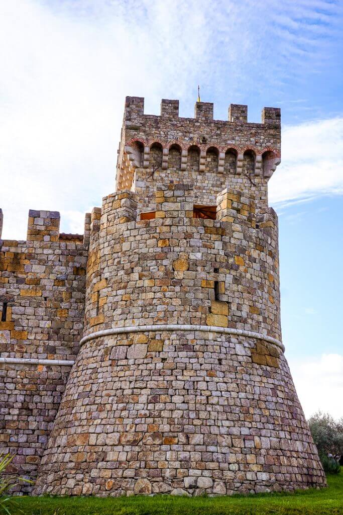 neat view of castle from napa valley wine train