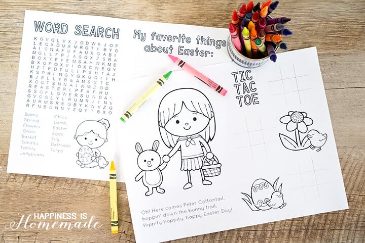 easter printable worksheets with jar of crayons