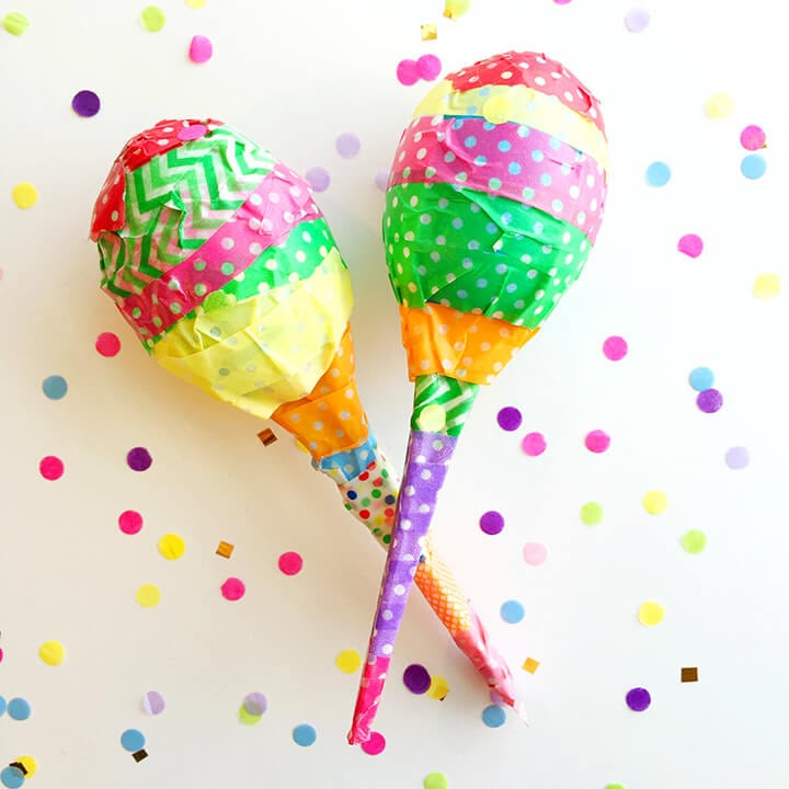 diy egg shaker maracas for cinco de mayo or parties