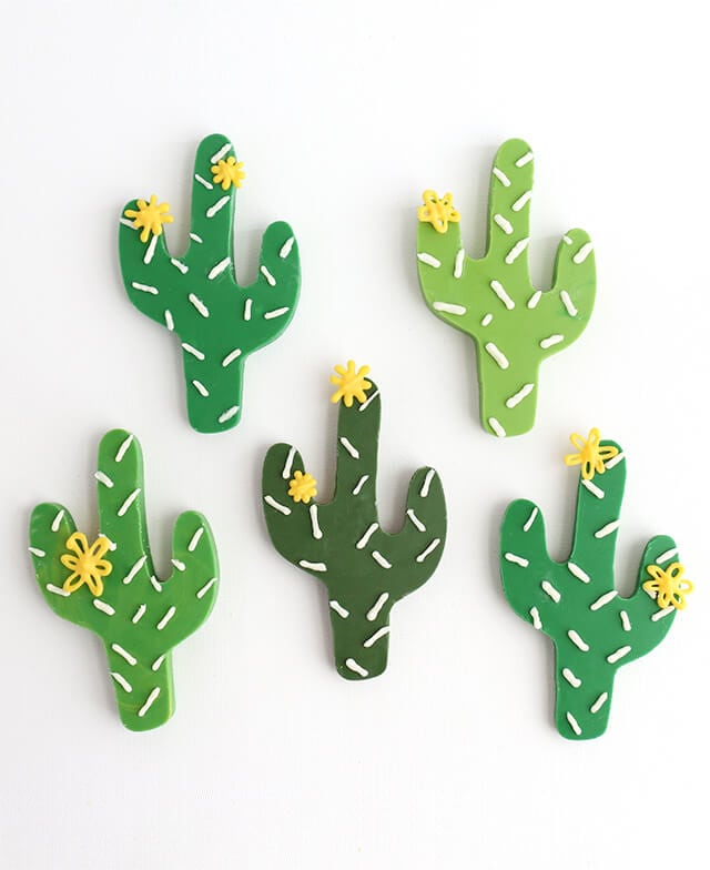 diy homemade cactus shaped chocolates