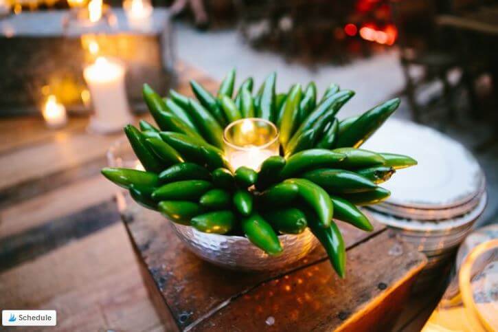 pretty pepper vegetable center piece idea