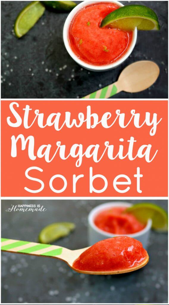 Strawberry Margarita Sorbet - Alcoholic and Non-Alcoholic Versions