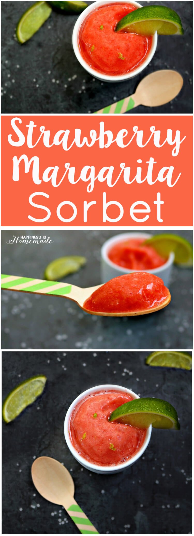 Strawberry Margarita Sorbet Recipe for Summer - Boozy or Not