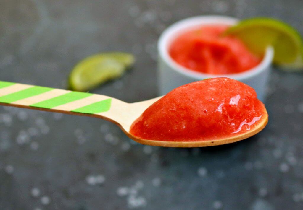 Strawberry Margarita Sorbet Spoon