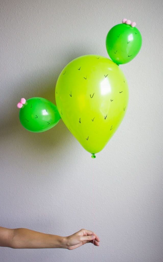 cactus balloons for themed party or cinco de mayo