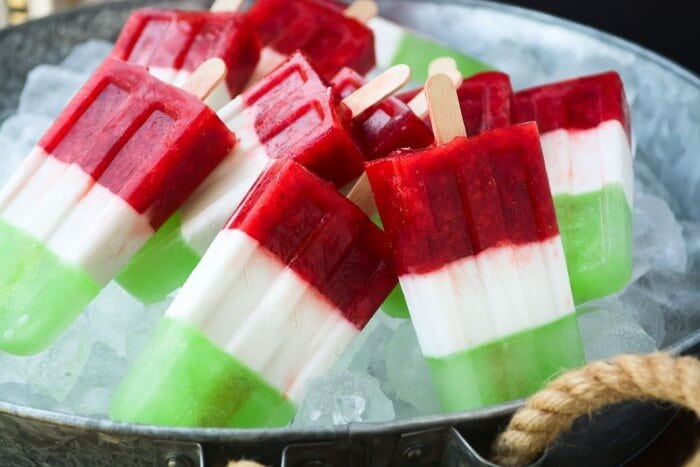 cinco de mayo colored homemade popsicles