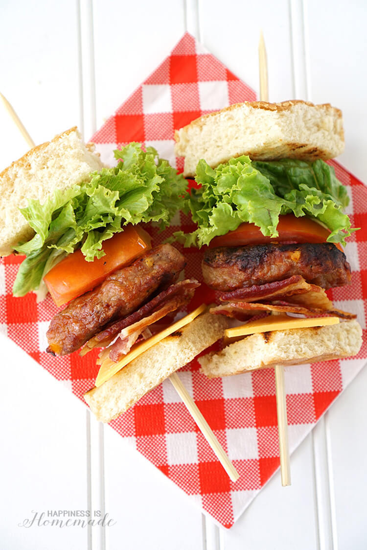 Cheddar Cheese & Bacon Burger Kabobs