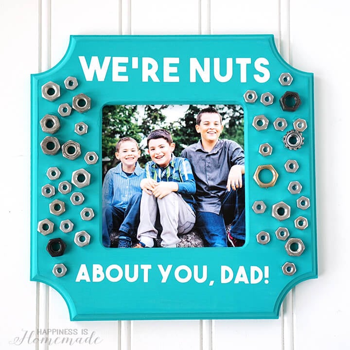 were nuts about you picture frame decorated with nuts