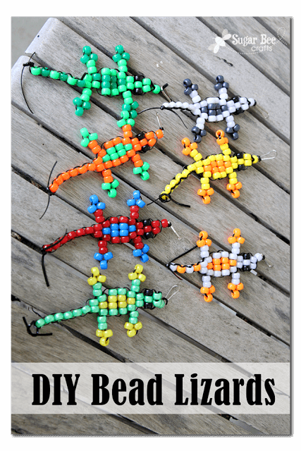 diy pony bead lizard tutorial pattern