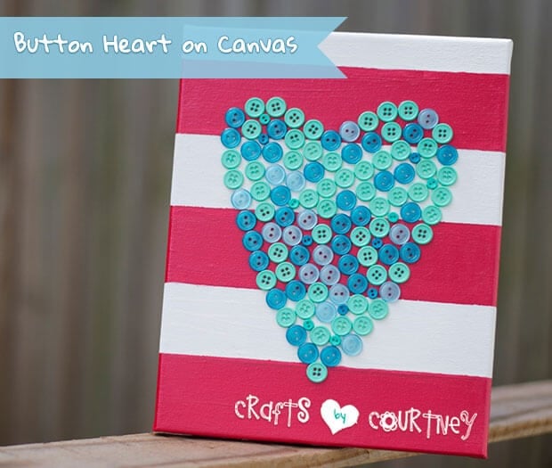 buttons made into a heart picture frame 