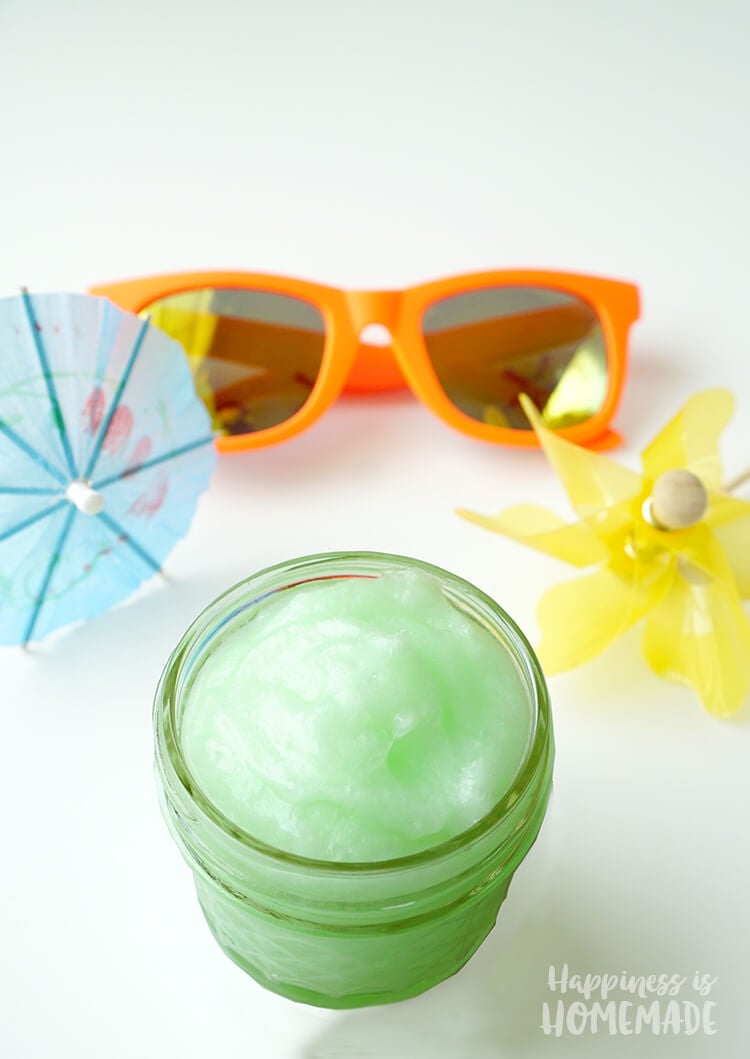 diy natural healing and cooling sunburn relief cream and sunshades with decorative drink umbrellas