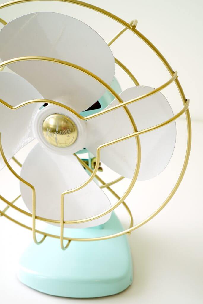 Gold and Mint Vintage Fan