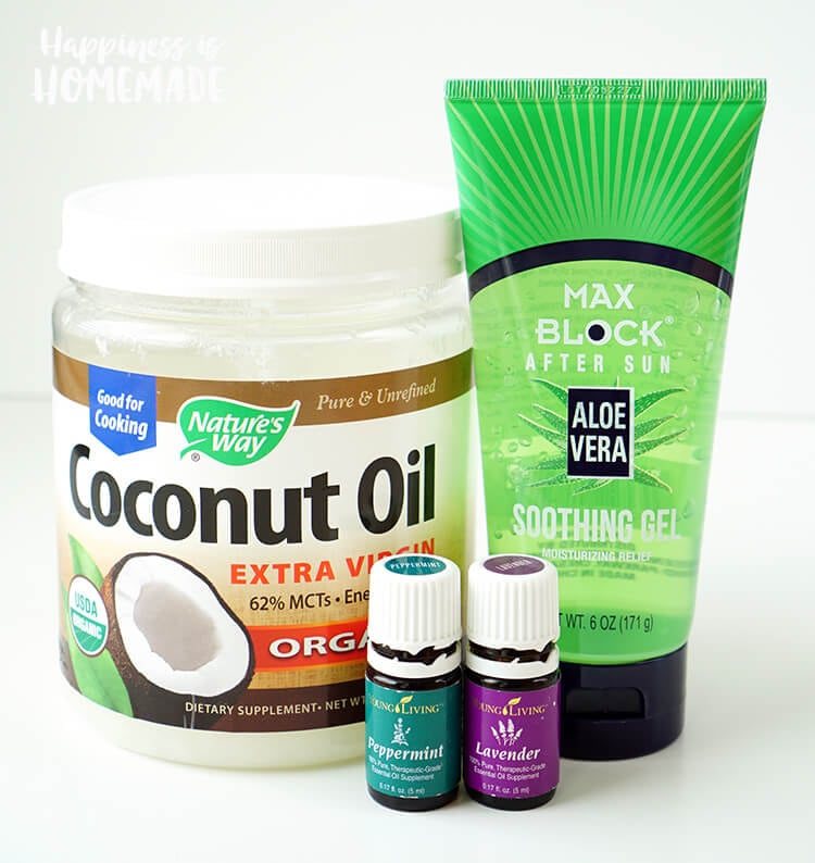 Ingredients for DIY Homemade Sunburn Relief Cream Salve