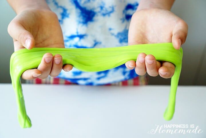 stretched green slime craft for kids