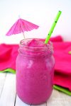 delicious watermelon dragon fruit smoothie with tropical umbrella garnish 